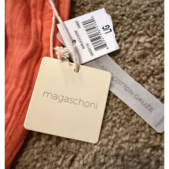 Magaschoni Cotton Gauze Pants Women’s Size Large Wide Leg Orange NWT - Picture 9 of 12